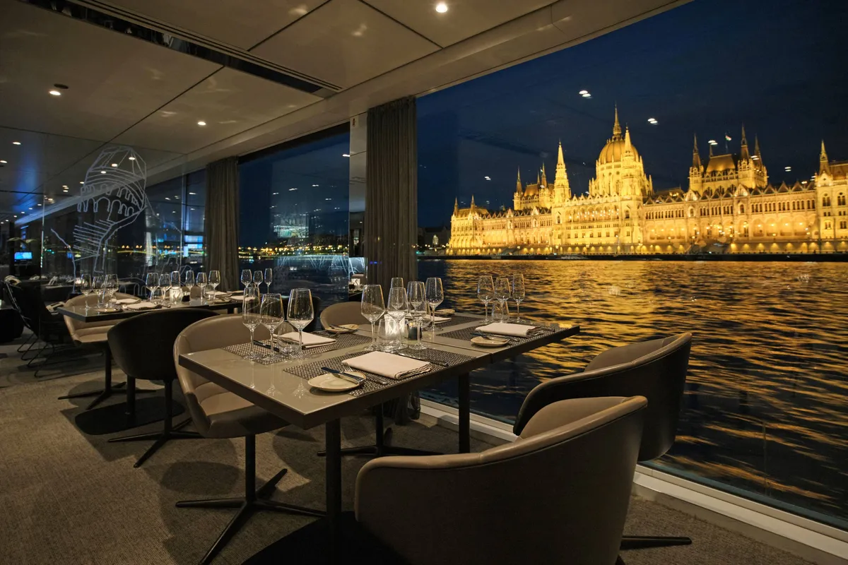 Historic European cityscape along the Danube River