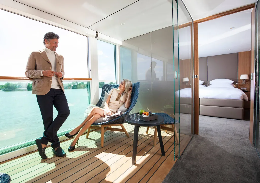 Couple enjoying the suite balcony