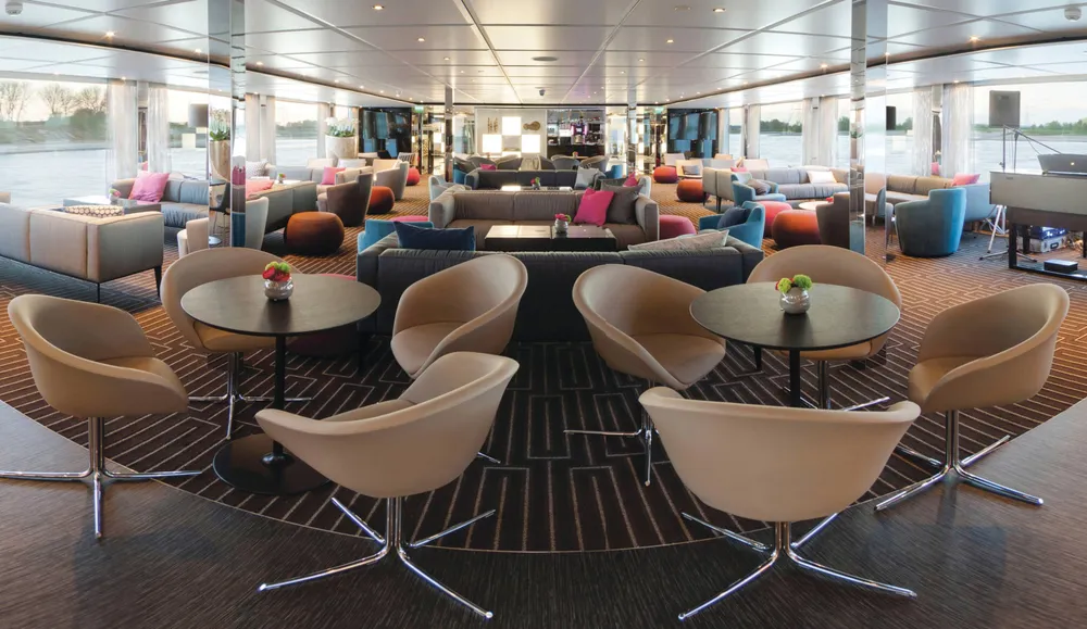 Emerald Star-Ship sailing on the Danube River